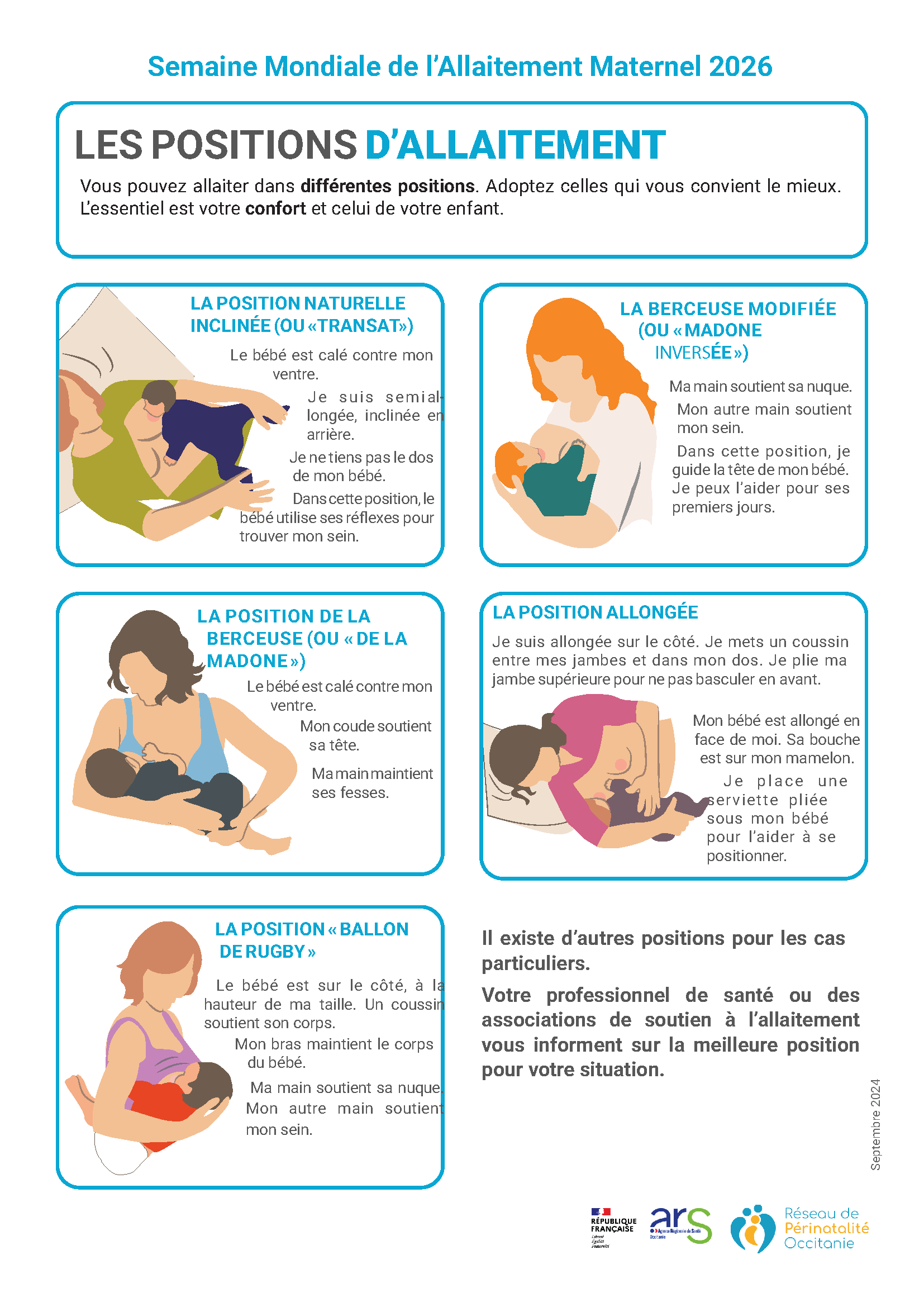 Les positions d'allaitement